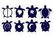 Collection of Hawaiian turtle silhouettes