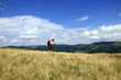 Hiking in the mountains.