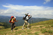 Hiking in the mountains.