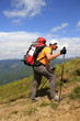 Hiking in the mountains.