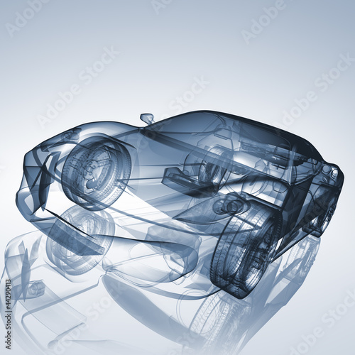 Illustration: Auto Entwicklung - CAD-Darstellung Auto Entwicklung - CAD-Darstellung