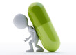 3d humanoid character with a green capsule
