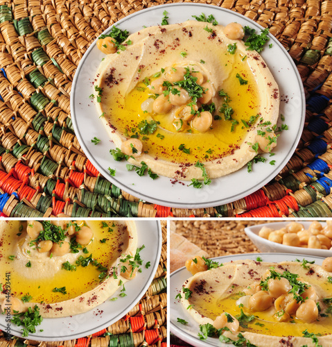 Photo: Hummus sequence. Vegetarian food. Hummus sequence. Vegetarian food.