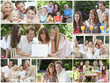 Happy Families Having Fun Inside, Outside & Eating