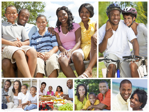 Photo: African American Families Montage Outside Summer African American Families Montage Outside Summer