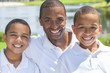 African American Father & Sons Man and Boys