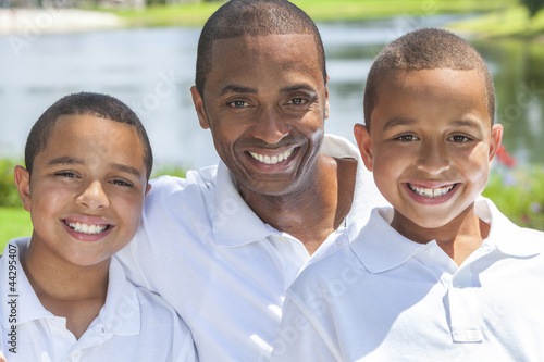 Photo: African American Father & Sons Man and Boys African American Father & Sons Man and Boys