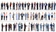Set of business people isolated on white