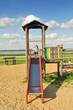 Cute little boy playing in the playground