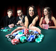 young beautiful woman playing in casino