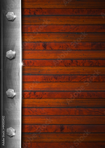 Illustration: Vintage Wooden and Metal Background Vintage Wooden and Metal Background