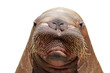 walrus head isolated over white