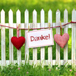 Zettel am Zaun "Danke"