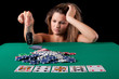 Photo: Woman playing poker Woman playing poker