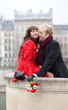 Beautiful romantic couple having a date in Paris