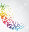 alphabet gauche arc-en-ciel