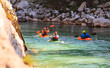 Kayaking on the Soca river, Slovenia