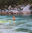 Photo: Kayaking on the Soca river, Slovenia Kayaking on the Soca river, Slovenia