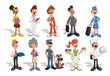 Group of cartoon business people. Professionals.