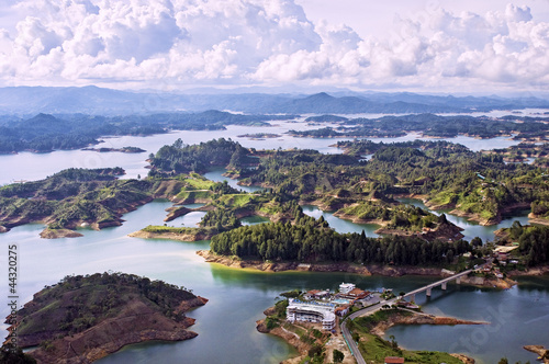 Photo: Aerial View of Guatape Lake, Colombia Aerial View of Guatape Lake, Colombia