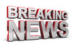 Breaking News Screen over white background