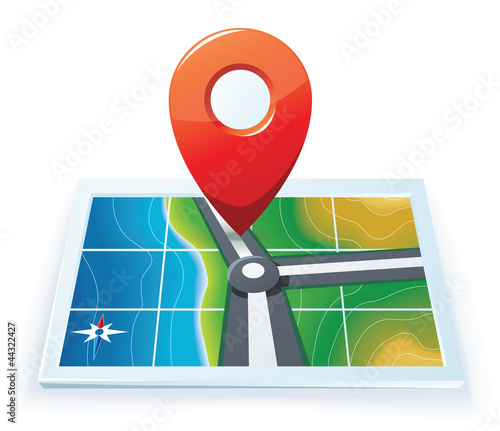Vector: Modern gps map icon Modern gps map icon