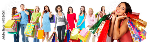 Photo: Group of beautiful shopping woman. Group of beautiful shopping woman.