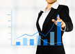 business woman and growth graph 