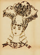 beautiful lady in a decorative headgear