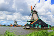 Picturesque landscape with windmills. Zaandijk, Netherlands