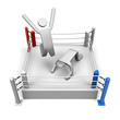WinnerAndLoserOnBoxingRingTopView