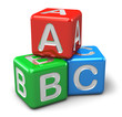 ABC color toy cubes