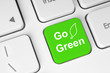 Go green button on keyboard background
