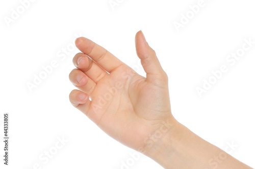Photo: Woman hand like holding mobile phone, card, tablet pc Woman hand like holding mobile phone, card, tablet pc