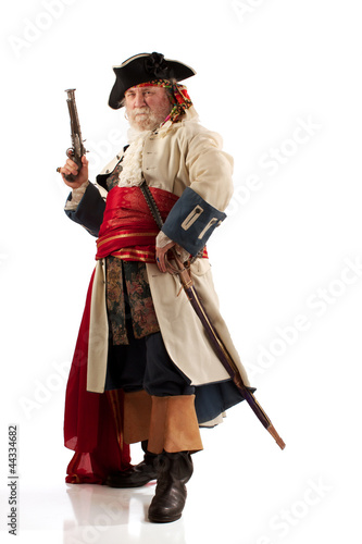 Photo: Classic old bearded pirate captain in authentic looking costume, Classic old bearded pirate captain in authentic looking costume,