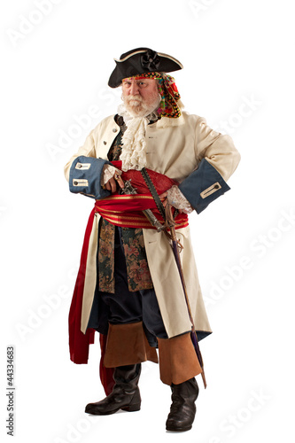 Photo: Defensive pirate standing with weapons ready Defensive pirate standing with weapons ready