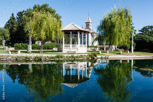 Photo: Picturesque Landscape, Church, Pavilion, River and Willow, Solin Picturesque Landscape, Church, Pavilion, River and Willow, Solin