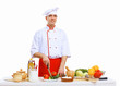 Young cook preparing food
