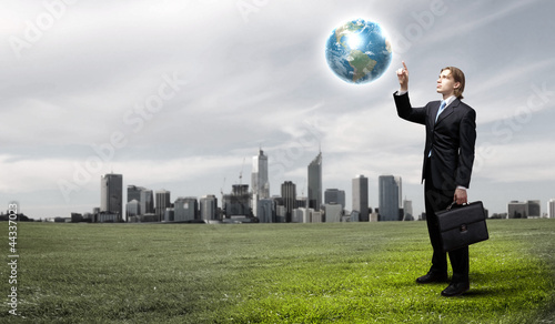 Photo: Businessman and cityscape Businessman and cityscape