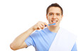 Young man with tooth brush
