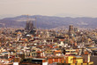 Aerial view of Barcelona city
