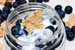 Closeup Of Blueberries In Yogurt
