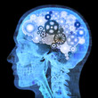 Intellectual thinker , Human xray with gears for brains