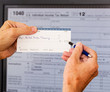 USA tax form 1040 for year 2012 and check