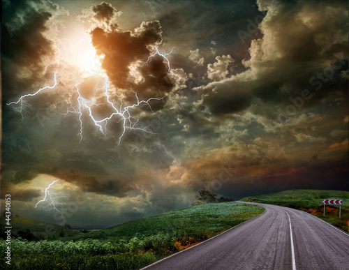 Photo: Summer landscape with old road Summer landscape with old road