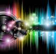 Disco club flyer with a lot of abstract colorful design
