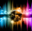 Disco club flyer with a lot of abstract colorful design