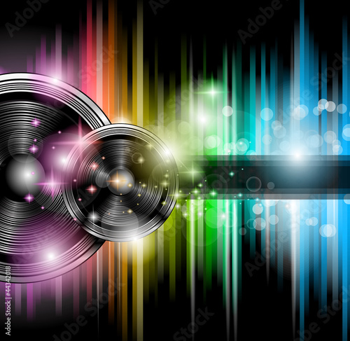 Vector: Disco club flyer with a lot of abstract colorful design Disco club flyer with a lot of abstract colorful design
