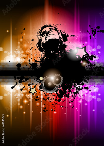 Vector: Disco club flyer with a lot of abstract colorful design Disco club flyer with a lot of abstract colorful design