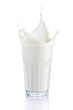 splash of milk in a glass